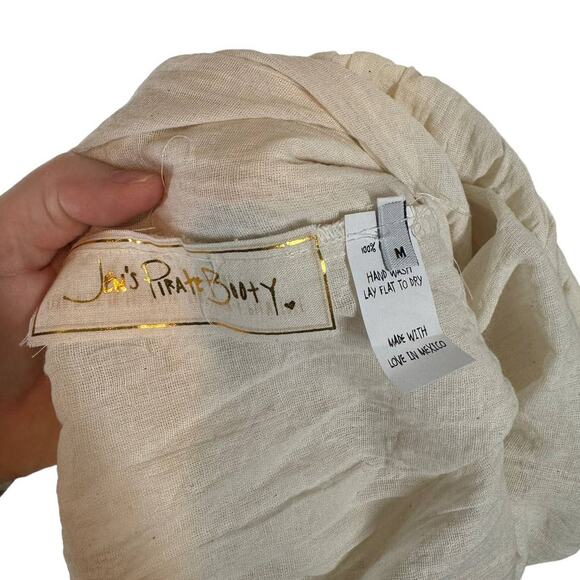 NWT Jen's Pirate Booty Mercury Blouse Jibarita Natural White Cotton Gauze Medium - Picture 8 of 10